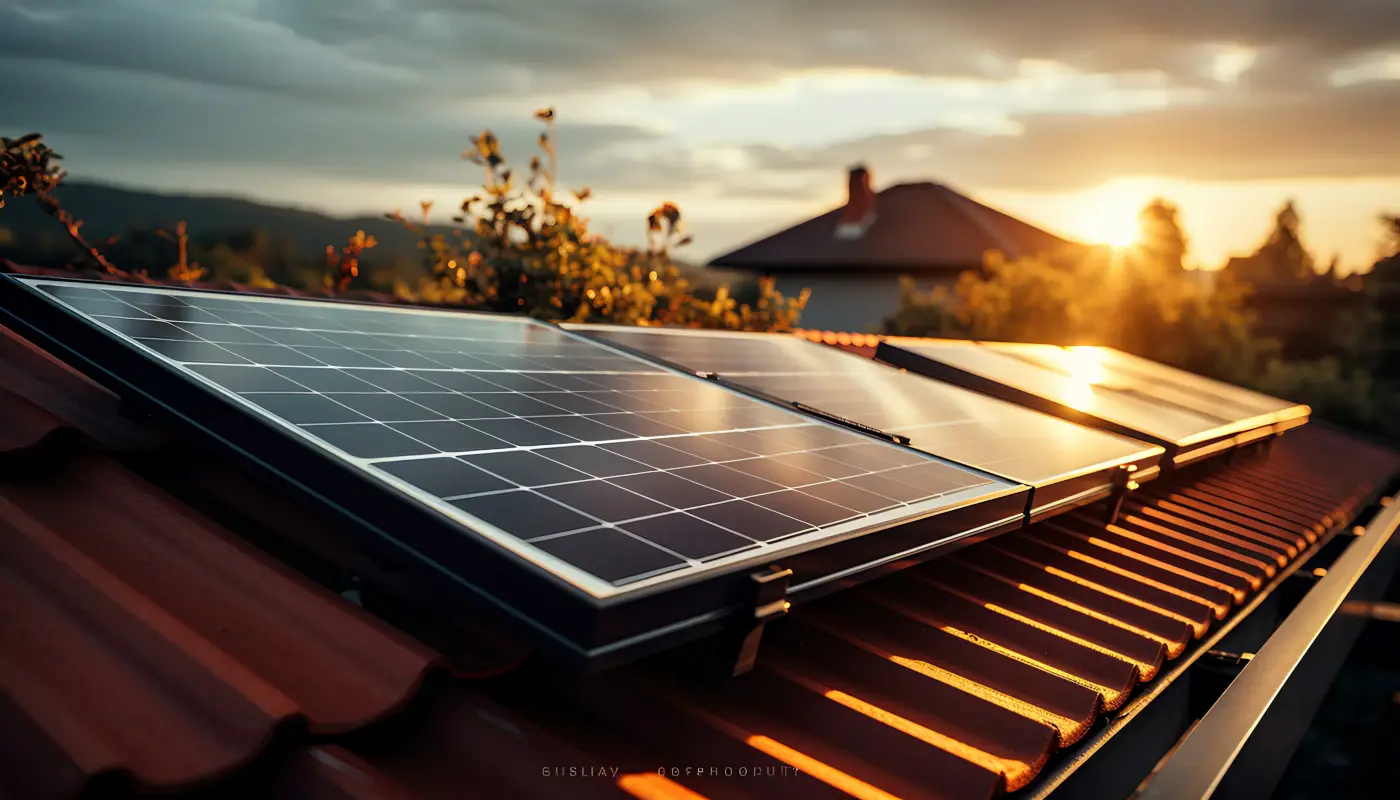 panneaux solaire sur le toit d'une maison